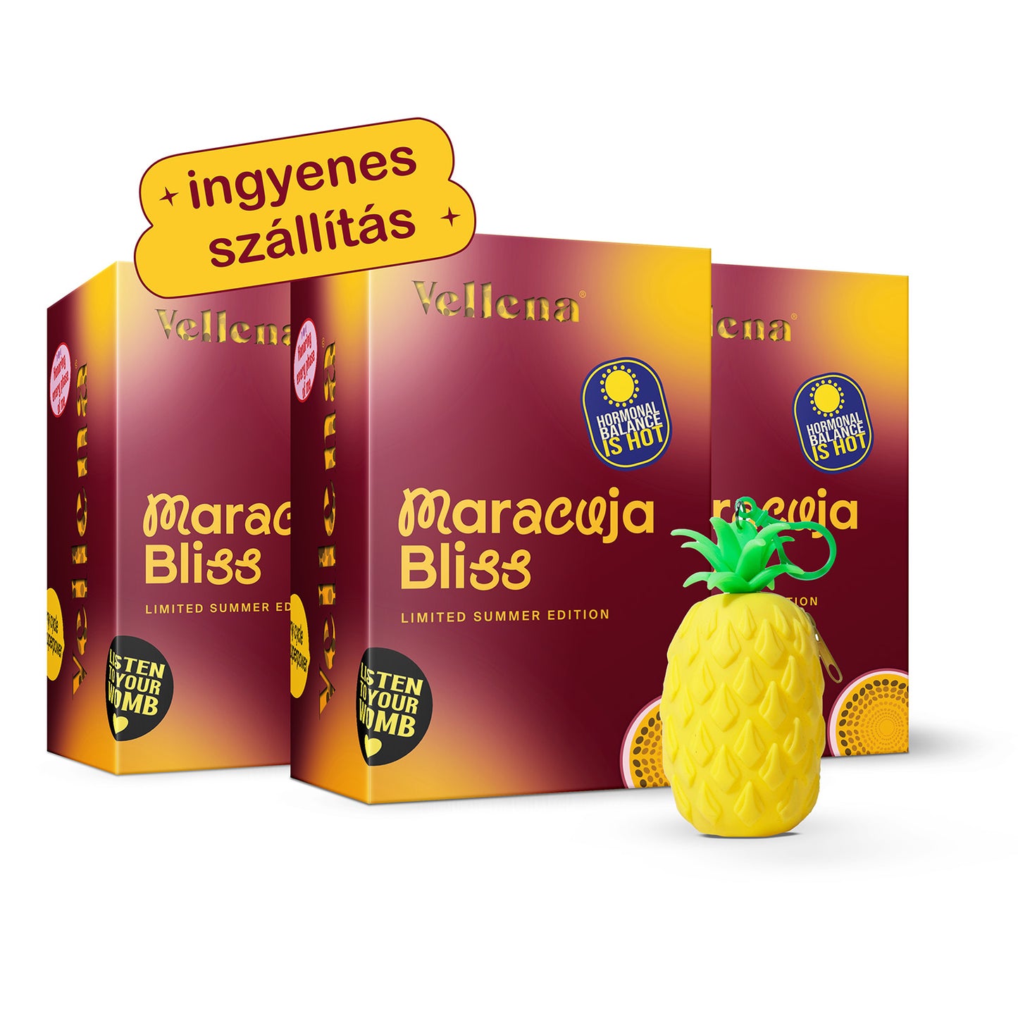 Női Egészség | Ital 3 PACK + INGYENES kiegészítő | Maracuja | Vellena