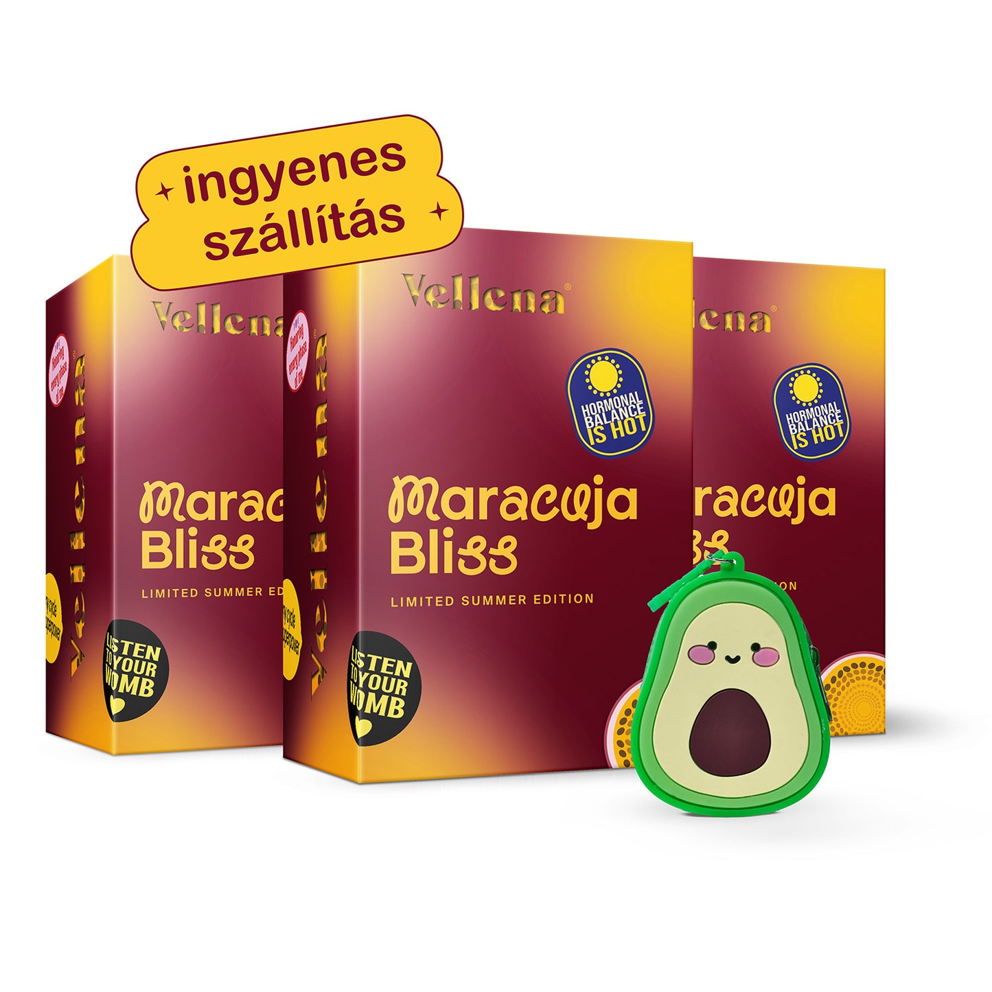 Női Egészség | Ital 3 PACK + INGYENES kiegészítő | Maracuja | Vellena