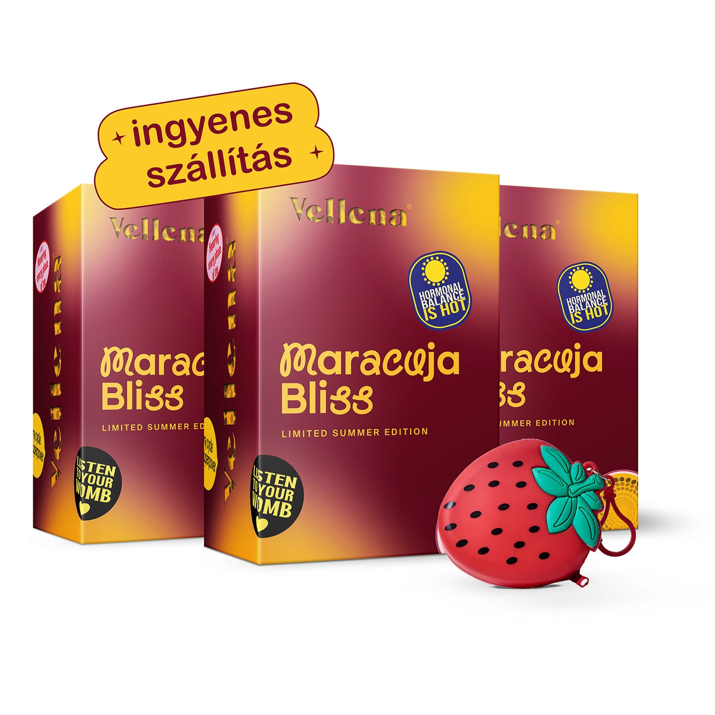 Női Egészség | Ital 3 PACK + INGYENES kiegészítő | Maracuja | Vellena