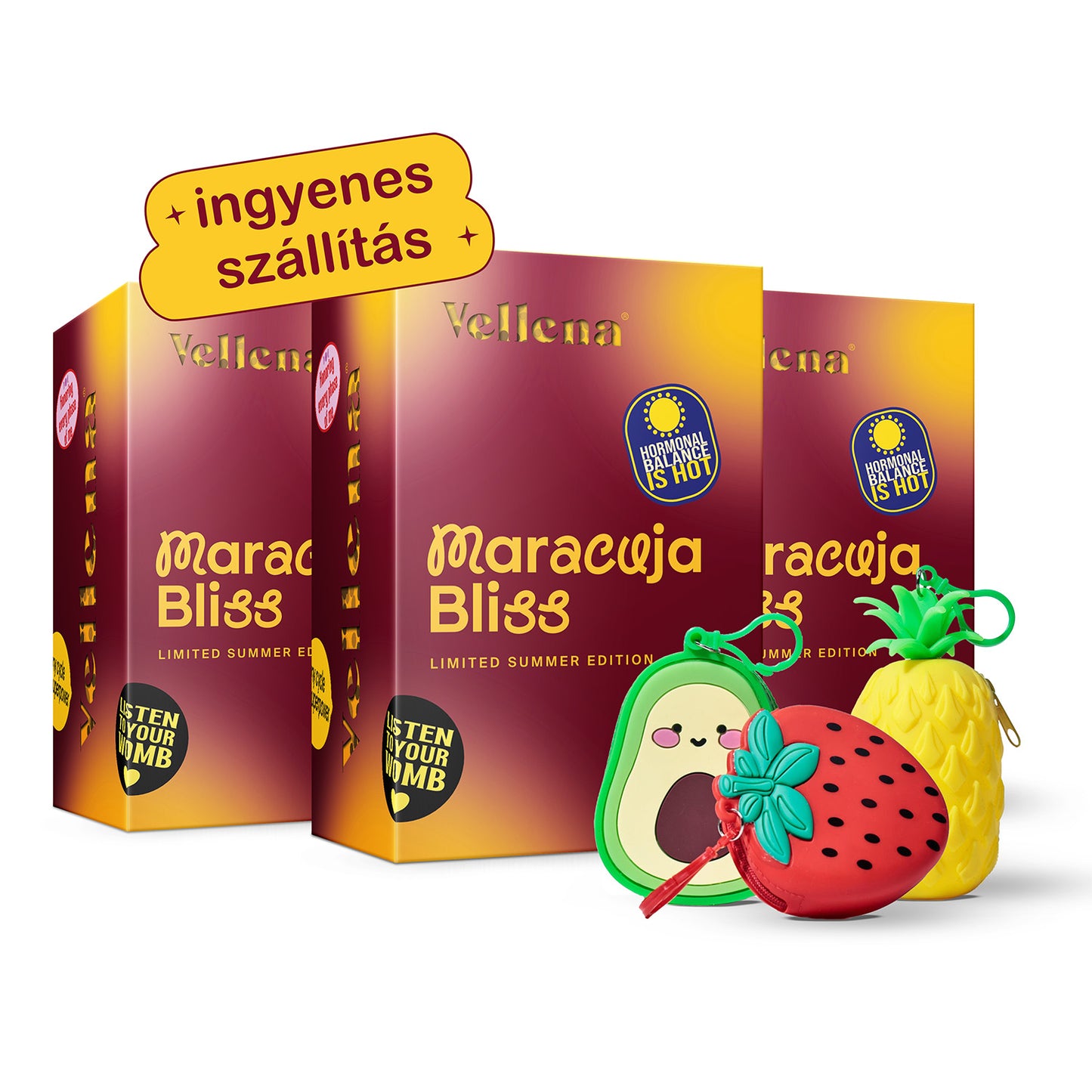 Női Egészség | Ital 3 PACK + INGYENES kiegészítő | Maracuja | Vellena