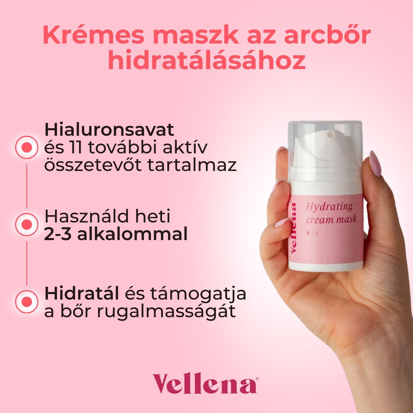 Krémes maszk az arcbőr hidratálásához 50ml | Vellena