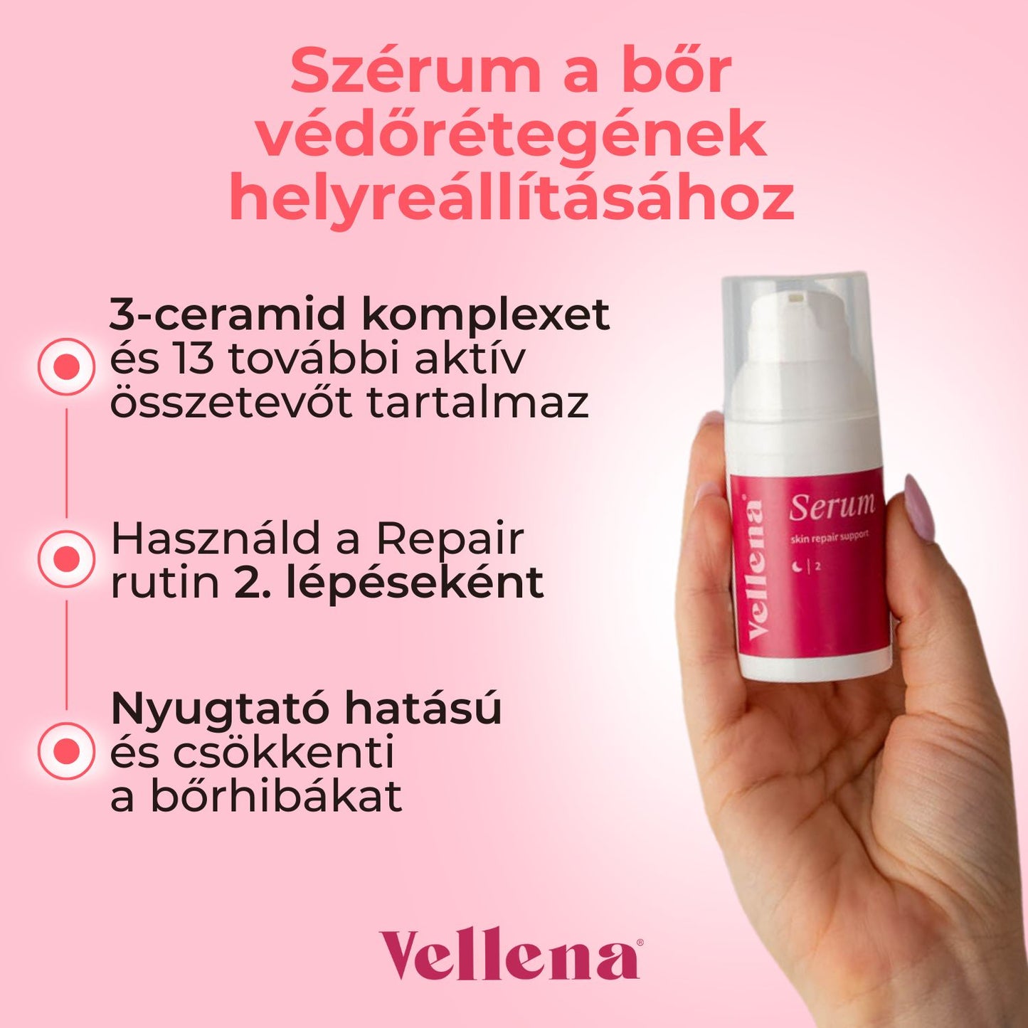 Szérum a bőr védőrétegének helyreállításához 30ml | Vellena