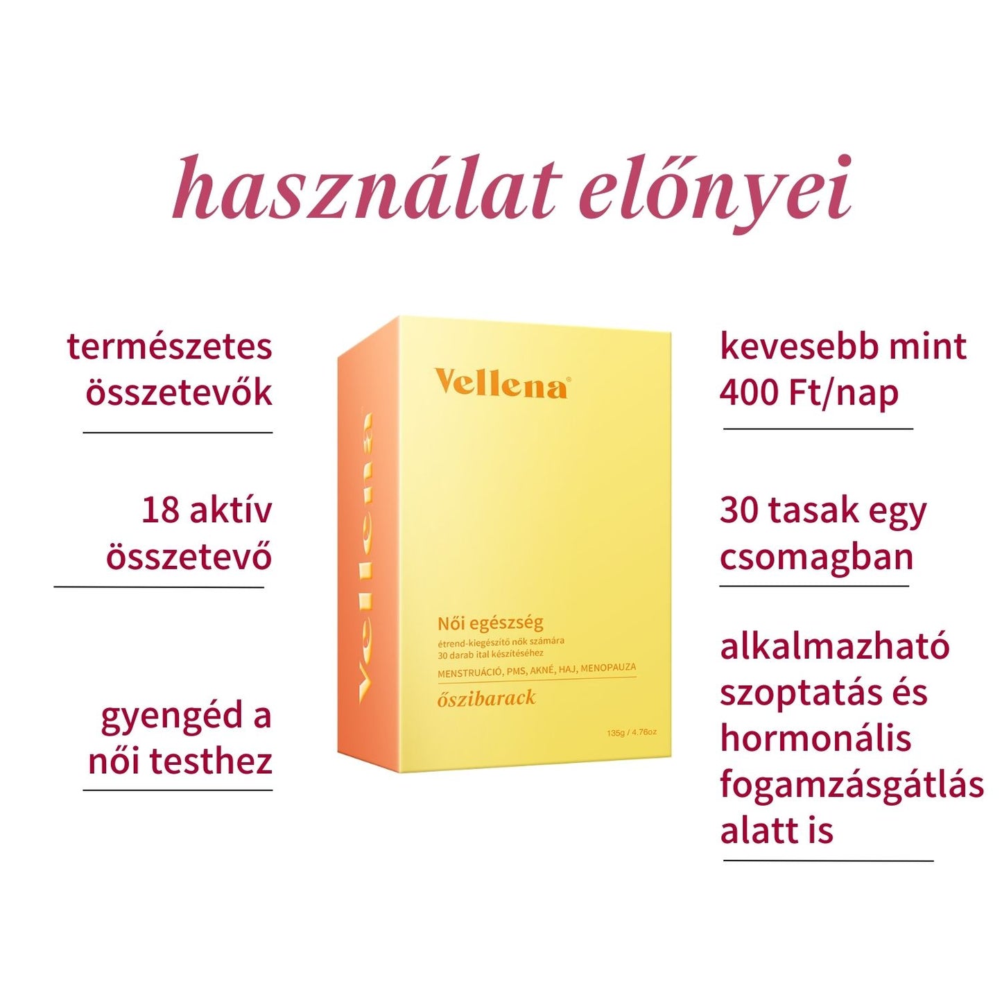 Női Egészség | Ital 2 PACK | Őszibarack | Vellena