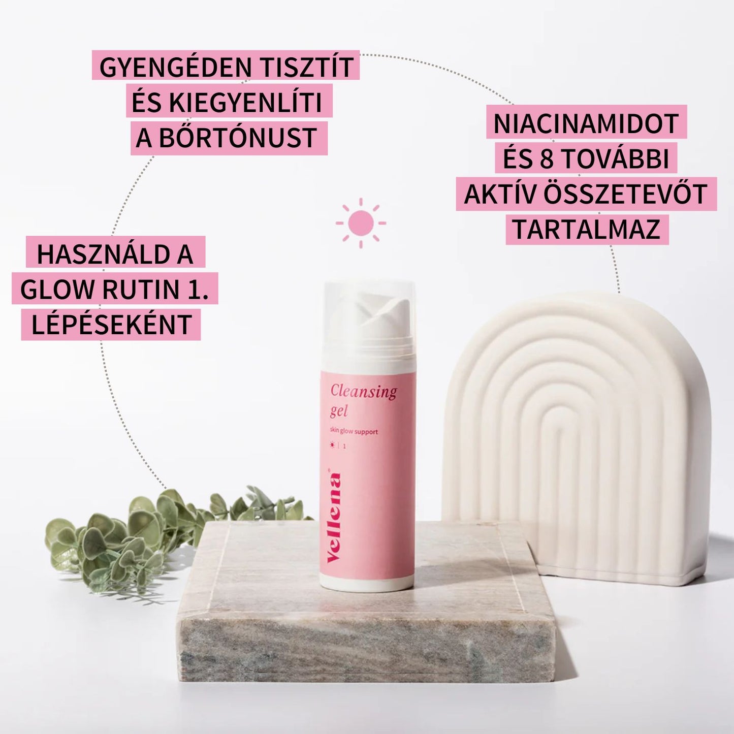 Arctisztító gél az arcbőr ragyogásáért 150ml | Vellena